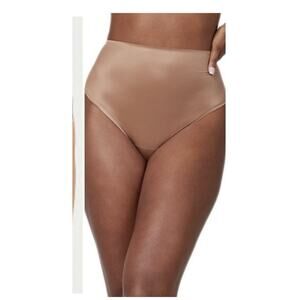 NWT Spanx Shaping Satin Thong Liquid Stretch Panty Women's Underwear 3X Cafe